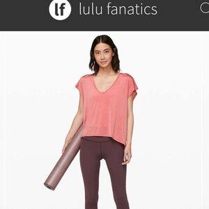 Lululemon Playful Practice Short Sleeve Sz 10 Rustic Coral Pink Orange 1087